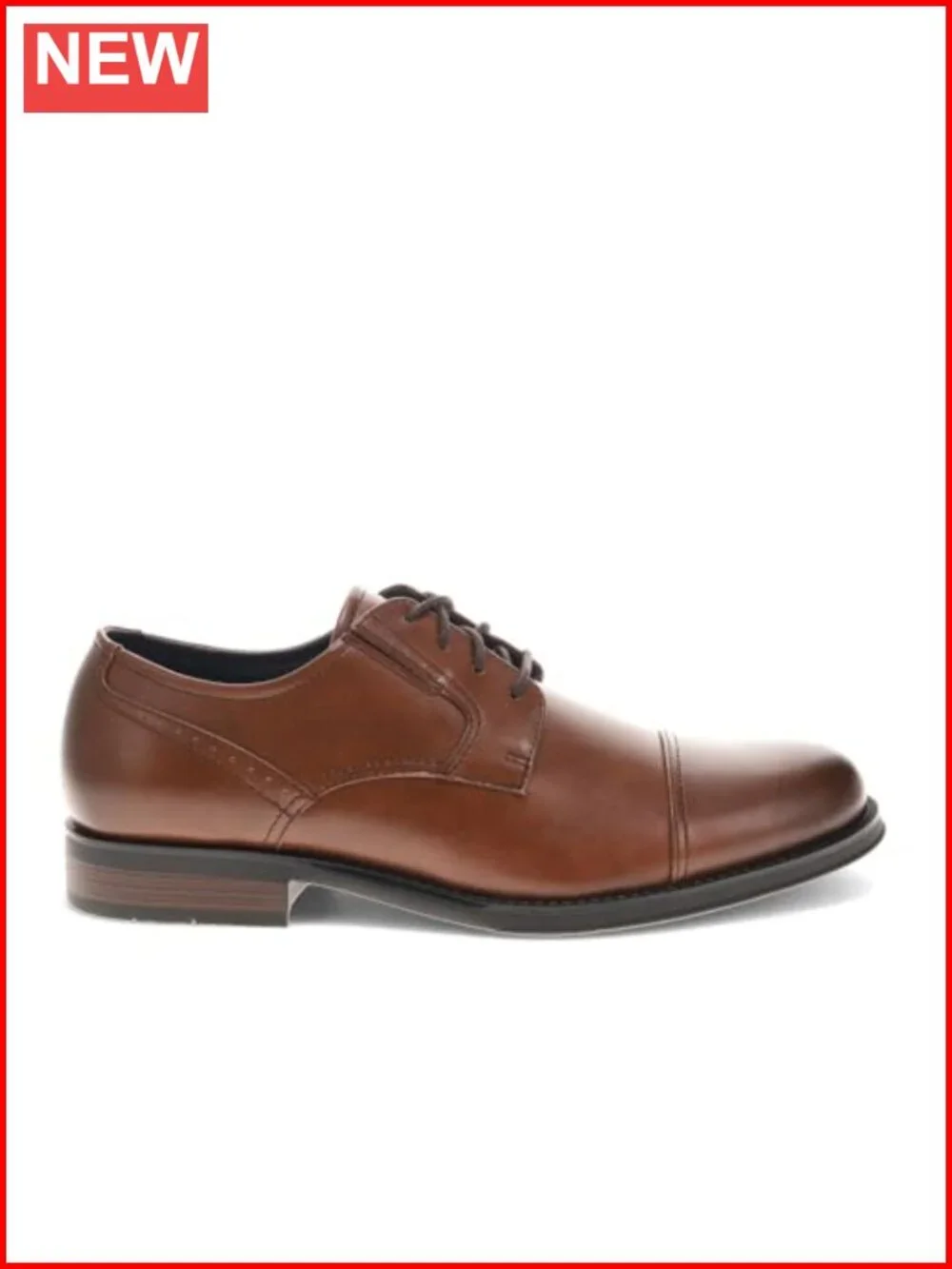 Men's Dress Oxfords with Cushioned Footbed Cap Toe Lace-Up